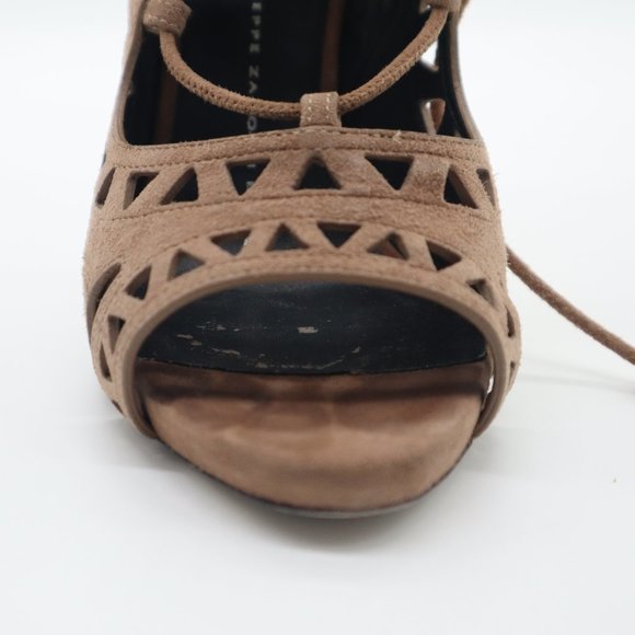 Giuseppe Zanotti Lazer Cut Coline 110 Lace Up Suede Sandals 36 - Picture 7 of 10